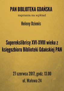 Superekslibrisy XVI-XVIII wieku z księgozbioru Biblioteki Gdańskiej PAN